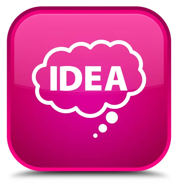 아이디어 거품 아이콘 특별 한 분홍색 사각형 버튼 — 스톡 사진