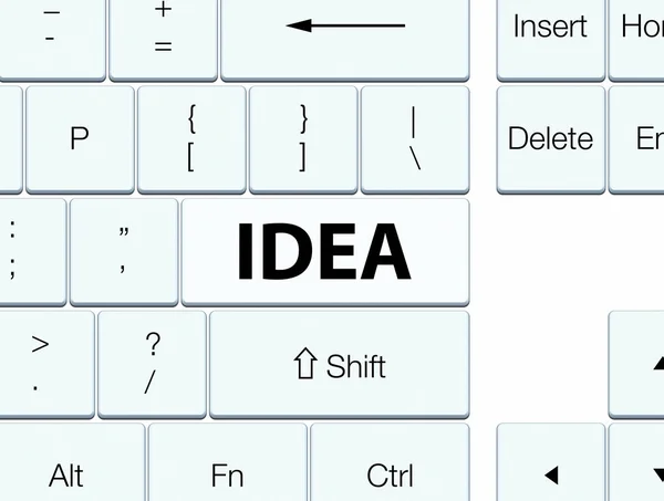 Idea white keyboard button — Stock Photo, Image