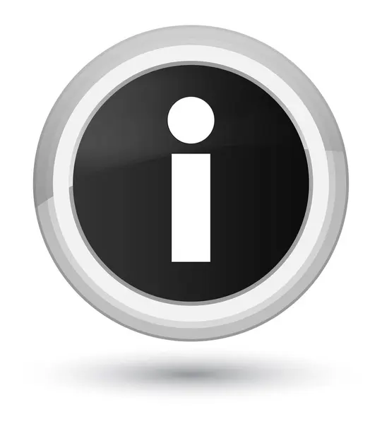 Ícone de informações botão redondo preto primo — Fotografia de Stock
