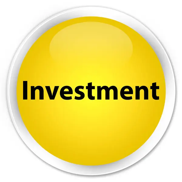 投資プレミアム イエロー ラウンド ボタン — ストック写真