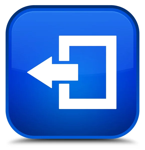 Cerrar sesión icono azul especial botón cuadrado —  Fotos de Stock