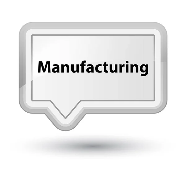 Manufacturing prime white banner button — Stock Photo, Image