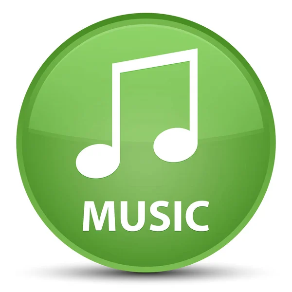 Music (tune icon) special soft green round button — Stock Photo, Image