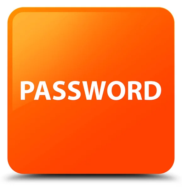 Čtvercové tlačítko heslo oranžové — Stock fotografie