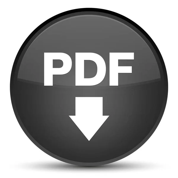 Ícone de download PDF botão redondo preto especial — Fotografia de Stock