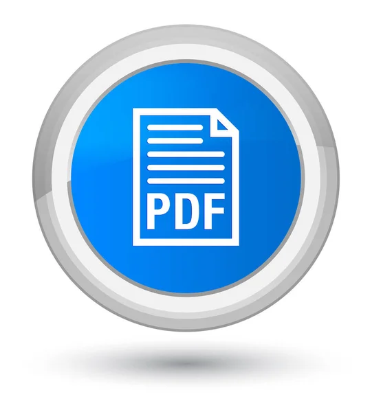 Pulsante rotondo blu ciano dell'icona del documento PDF — Foto Stock