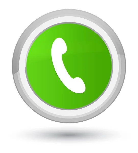 Tombol ronde hijau lembut ikon telepon — Stok Foto