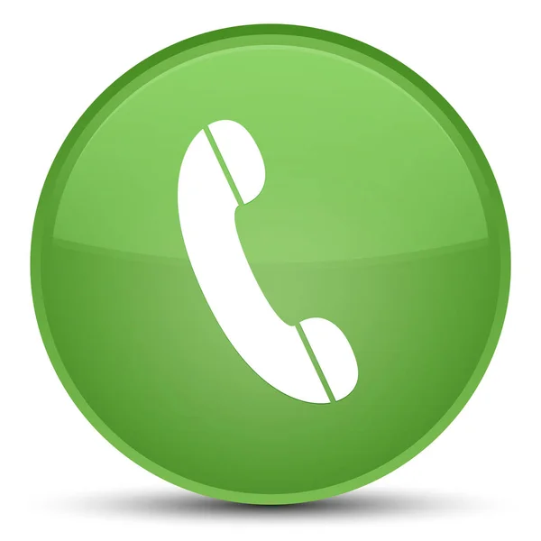 Telefon ikonu speciální měkké zelené kulaté tlačítko — Stock fotografie