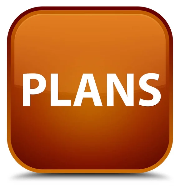 Plans special brown square button — Stock Photo, Image