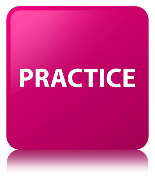 Practice pink square button — Stock Photo, Image