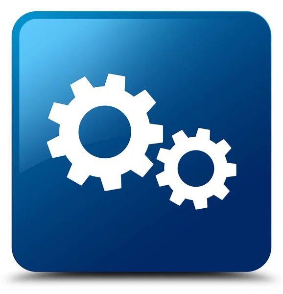 Pictogram blauwe vierkante knoop van het proces — Stockfoto