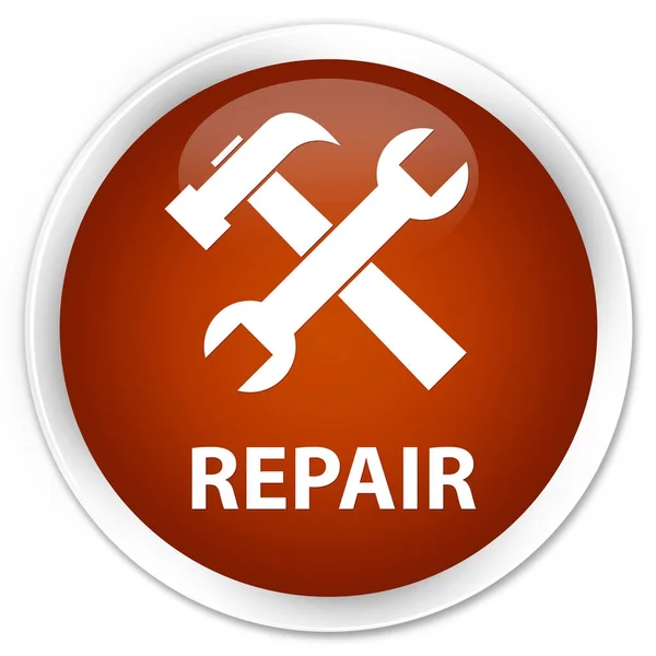 Reparatie (extra pictogram) premie bruin ronde knop — Stockfoto