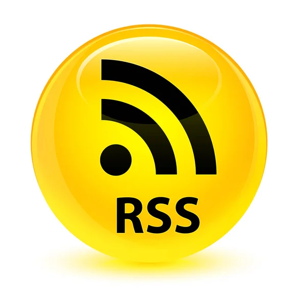 Rss glasig gelber runder Knopf — Stockfoto