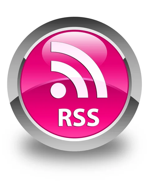 RSS glossy pink round button — Stock Photo, Image