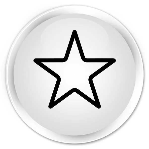 Ícone estrela botão redondo branco premium — Fotografia de Stock