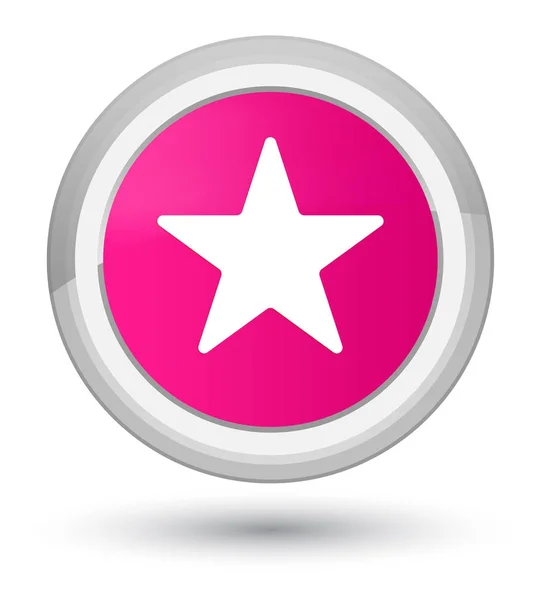 Ikonu hvězdičky prvotřídní růžové kulaté tlačítko — Stock fotografie
