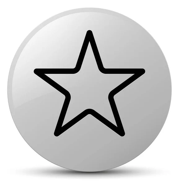 Biały okrągły przycisk ikonę gwiazdki — Zdjęcie stockowe