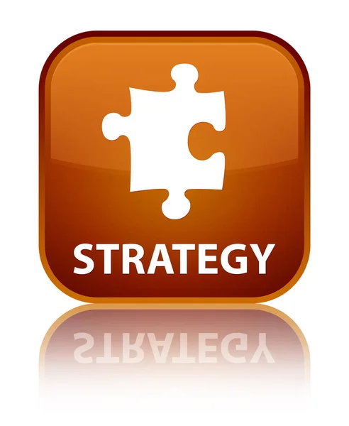 Strategia (icona puzzle) speciale pulsante quadrato marrone — Foto Stock