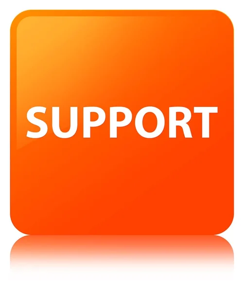 Támogatás narancssárga négyzet gomb — Stock Fotó