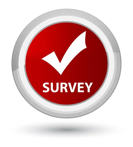 Survey (validate icon) prime red round button — Stock Photo, Image