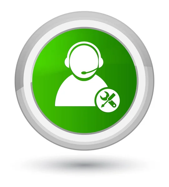 Технічна піктограма підтримки простої зеленої круглої кнопки — стокове фото