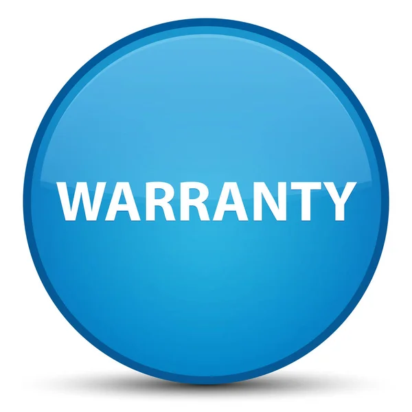 Warranty special cyan blue round button — Stock Photo, Image