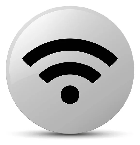Icône Wifi bouton rond blanc — Photo
