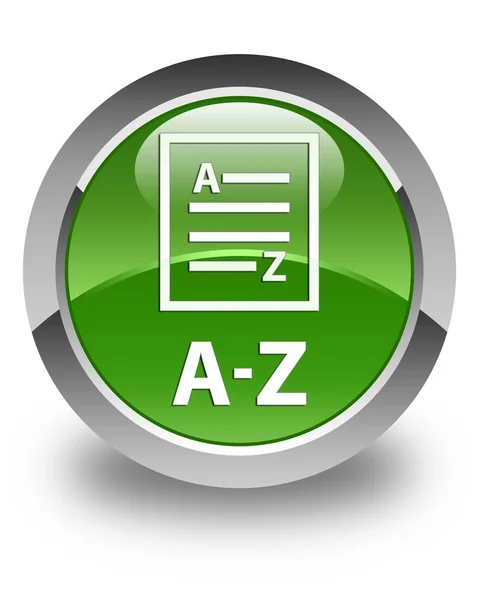 A-Z (list page icon) glossy soft green round button