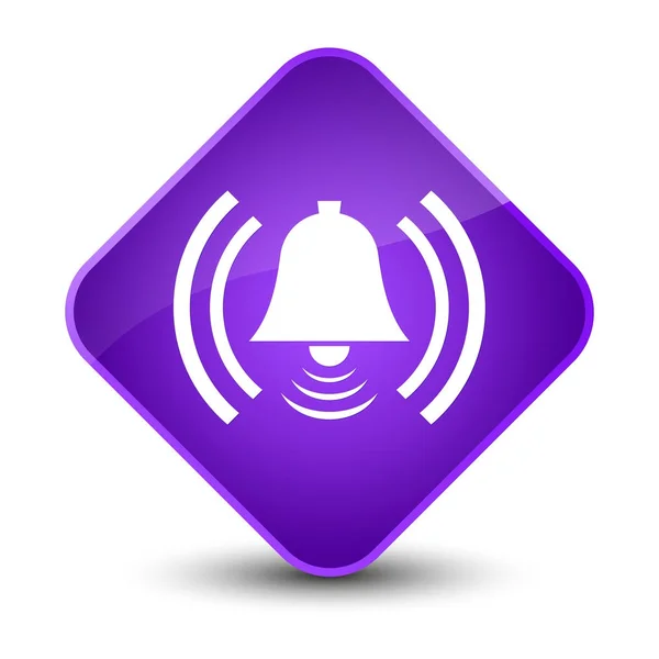 Alarm icon elegant purple diamond button — Stock Photo, Image