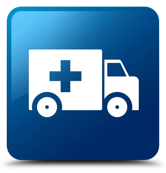 Ambulance modré čtvercové tlačítko — Stock fotografie