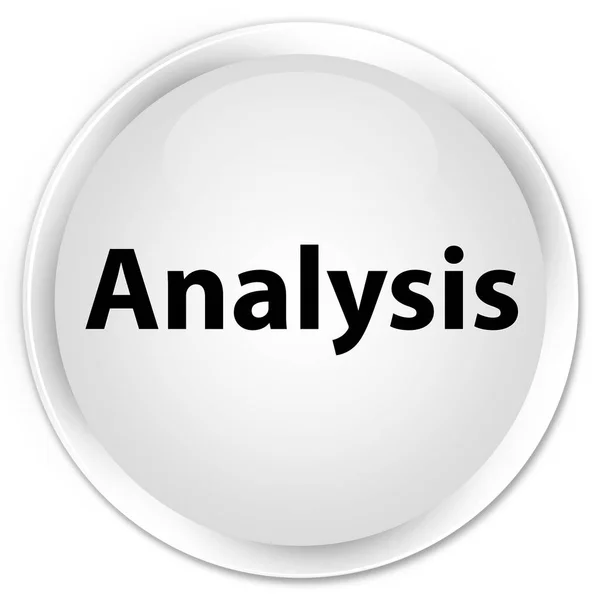 Analysis premium white round button — Stock Photo, Image