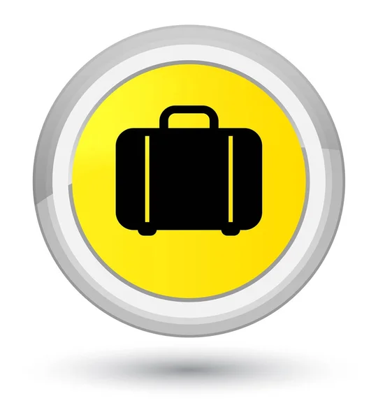 Väska-ikonen prime gula runda knappen — Stockfoto