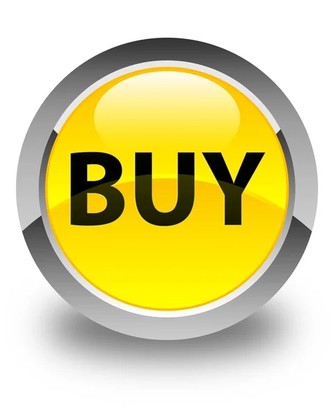 Buy glossy yellow round button — Stock Photo, Image