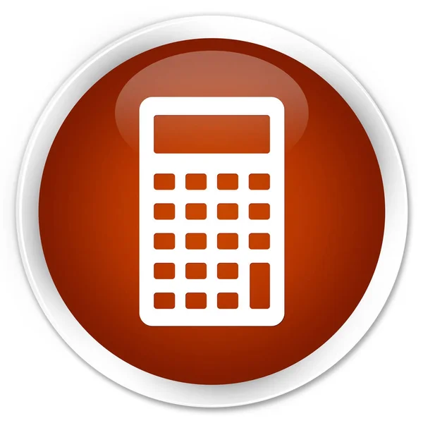 Kalkulator premii ikony brązowy okrągły przycisk — Zdjęcie stockowe