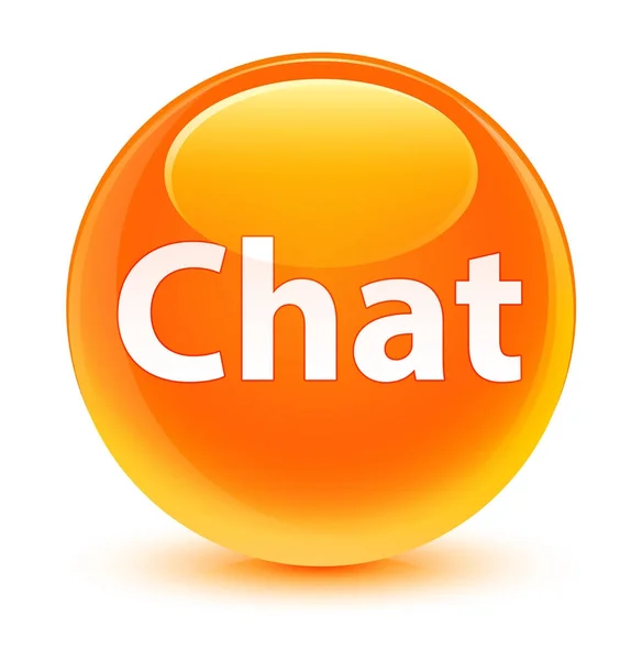 Chat bouton rond orange vitreux — Photo