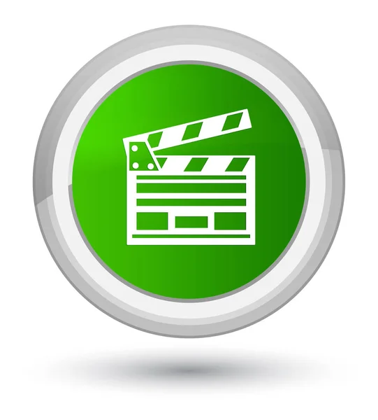 Kino-Clip-Symbol Prime grüner runder Knopf — Stockfoto