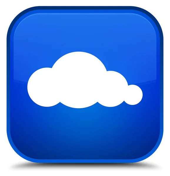 Піктограма хмари спеціальна синя квадратна кнопка — стокове фото