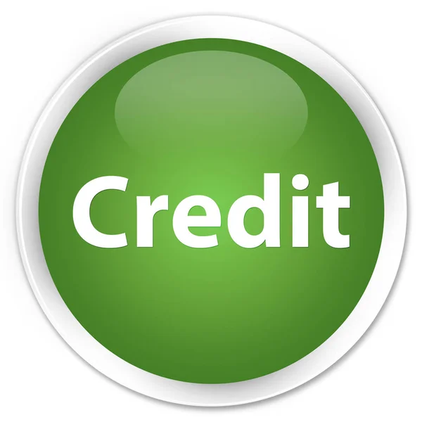 Credit premium soft green round button — Stock Photo, Image