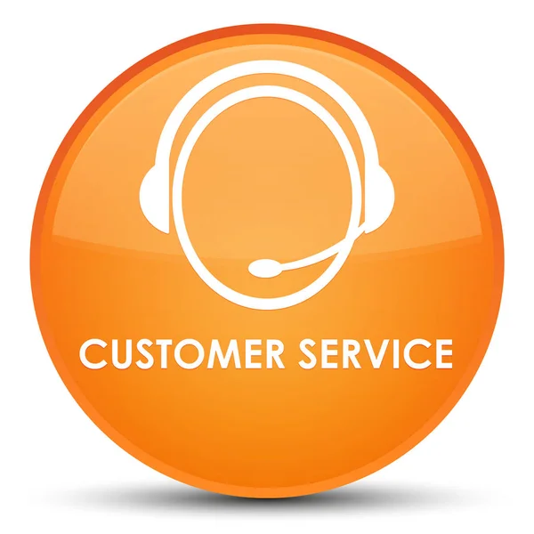 Customer service (customer care icon) special orange round butto