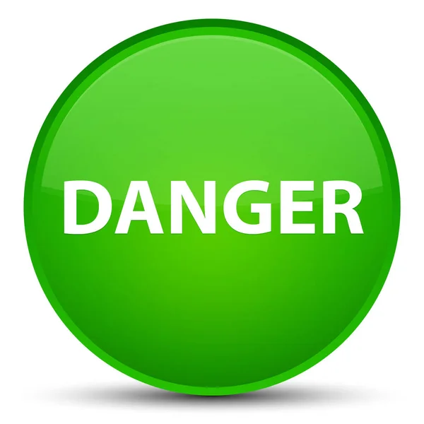 Pericolo speciale pulsante rotondo verde — Foto Stock