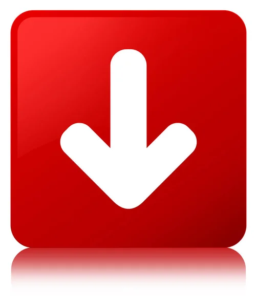 다운로드 화살표 아이콘 빨간색 사각형 버튼 — 스톡 사진