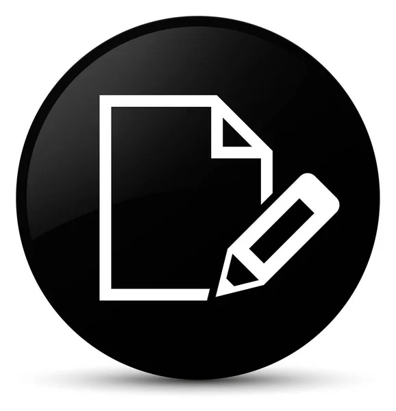 Upravit dokument ikonu černé kulaté tlačítko — Stock fotografie