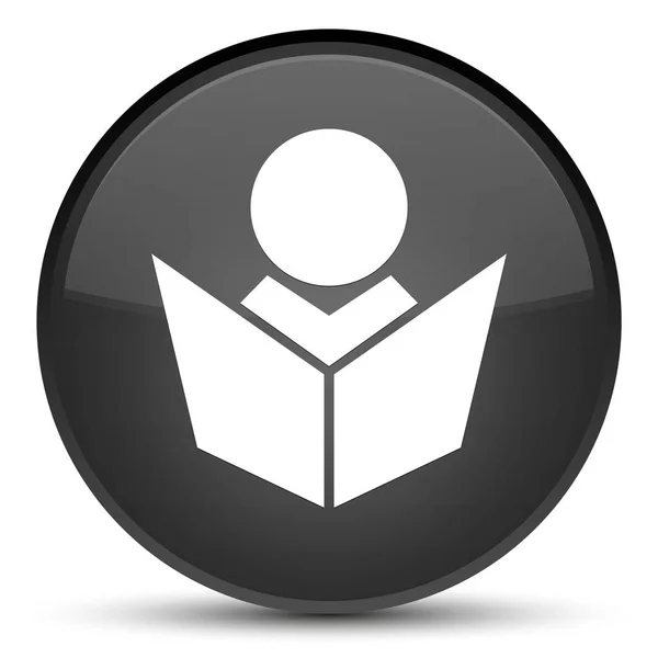 Icono de aprendizaje especial botón redondo negro —  Fotos de Stock