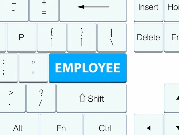 Çalışan camgöbeği mavi klavye düğmesini — Stok fotoğraf