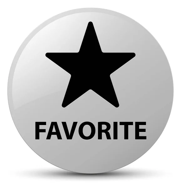 Favorito (ícone estrela) botão redondo branco — Fotografia de Stock
