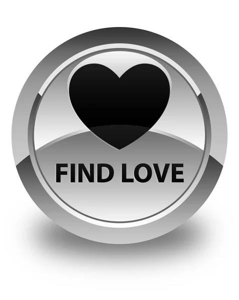 Find love glossy white round button