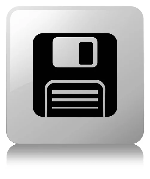 Diskettensymbol weißer quadratischer Knopf — Stockfoto
