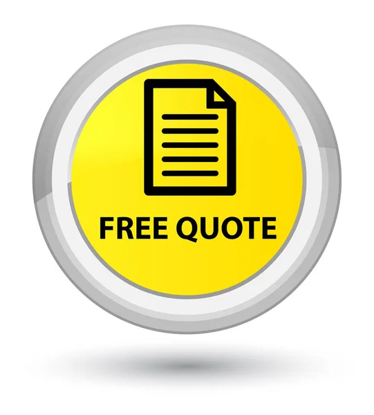 Free quote (page icon) prime yellow round button — Stock Photo, Image