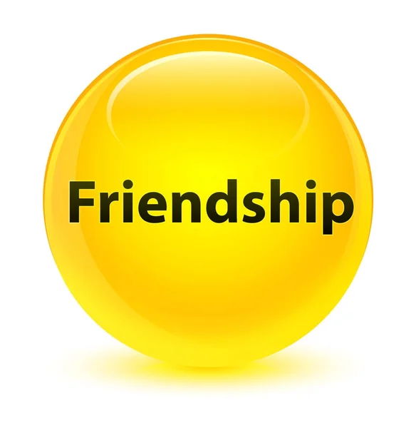 Friendship glassy yellow round button — Stock Photo, Image