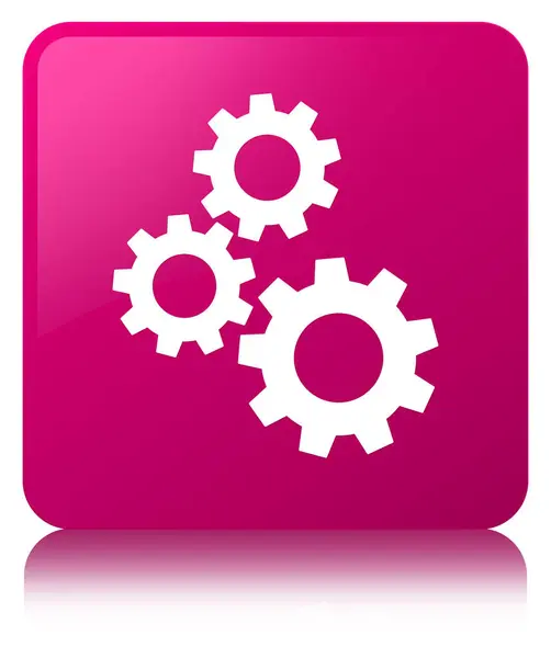 Zařízení ikonu růžové čtvercové tlačítko — Stock fotografie